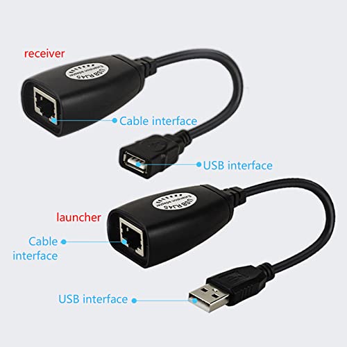 USB から RJ45 延長ケーブルイーサネットエクステンダー USB 延長 50 メートル距離 RJ45 Cat5e / 6 ケーブル LAN アダプタオーバーリピータイーサネットの特徴・詳細 画像