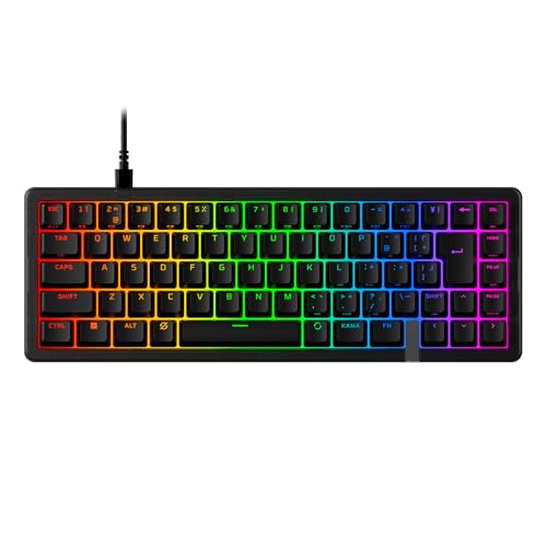 HyperX Origins 2 Pro 65 ゲーミングキーボード ラピットトリガー 日本語配列 有線 USB-A 8000Hzポーリングレート 65%レイアウト ホットスワップ対応 RGBライティング 角度調整 【日本正規代理店品】 PC/PS5/PS4/Xbox対応 ブラック BN7S3AA#ABJ 1
