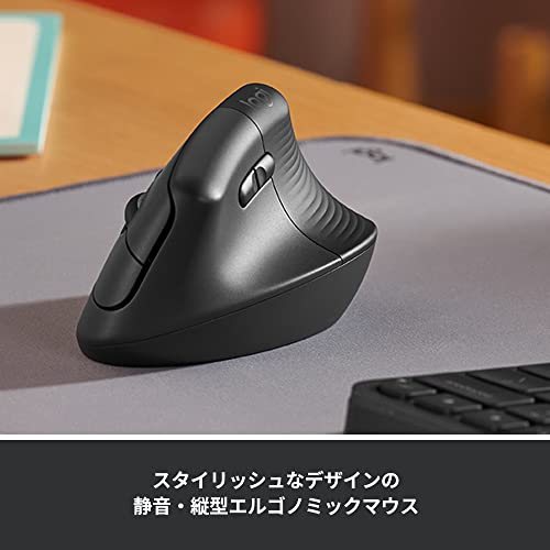 ロジクール ワイヤレス 縦型 静音 エルゴノミック マウス LIFT M800GR Logi Bolt Bluetooth Unifying非対応 smartwheel ワイヤレスマウス 無線 windows mac chrome iPad Android OS M800 グラファイト 国内正規品の詳細・まとめ 画像