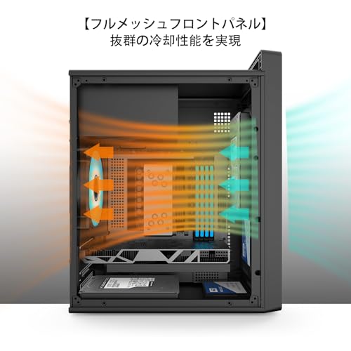 MAQUYマイクロATX PCケース ハンドル付き 0.7mmスチール製 ポータブルデザイン 最大260mmグラフィックボード対応 ATX電源ユニット対応 120mmリアファン標準装備 ミニタワー デスクトップ用 ブラック(31.5*18.5*35cm)の特徴・詳細 画像