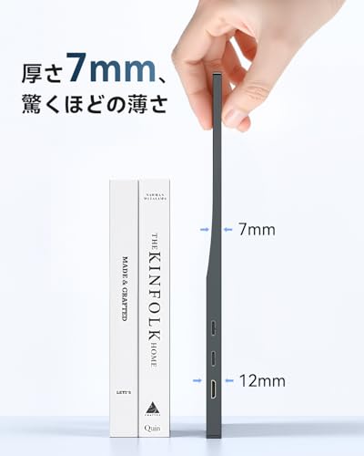EVICIV モバイルモニター 15.6インチ FHD 1920×1080 モバイルディスプレイ 自立型 ポータブルモニター 軽量 薄型 持ち運び IPS液晶 非光沢 ブルーライトカット USB Type-C/Mini HDMI 在宅勤務・外出作業 Switch2・PS5・PC・Mac対応 EVC-1506Sの特徴・詳細 画像