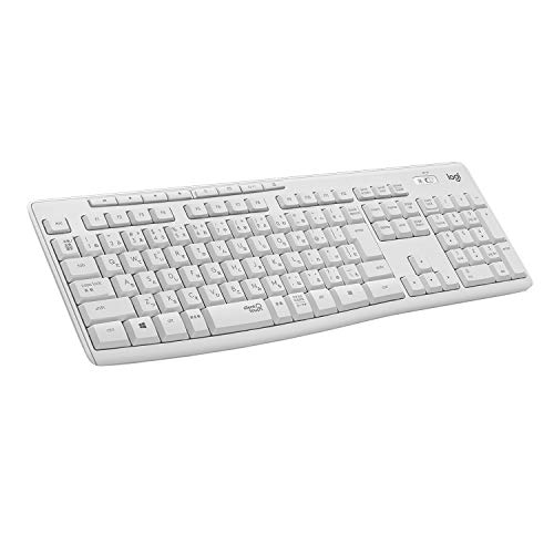 ロジクール ワイヤレスキーボード K295OW 静音 耐水 キーボード 無線 Unifying K295 windows chrome オフホワイト 国内正規品の外観・全体像 画像