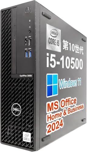【整備済み品】【MS Office H&B 2024】デスクトップPC OptiPlex 3080/Core i5-10500/Win11 Pro/wajunのWIFI/Bluetooth/DVD/16GB/512GB SSD 1