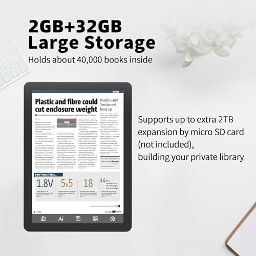 Bigme B6カラー電子リーダー、電子書籍リーダー6インチ電子インクスクリーン電子書籍リーダーデジタル電子ペーパータブレット、アンドロイド14、2GB+ 32GB付き、調節可能なヘッドランプ電子書籍リーダー装置、音声読み物翻訳機と録音付き黒いの特徴・詳細 画像
