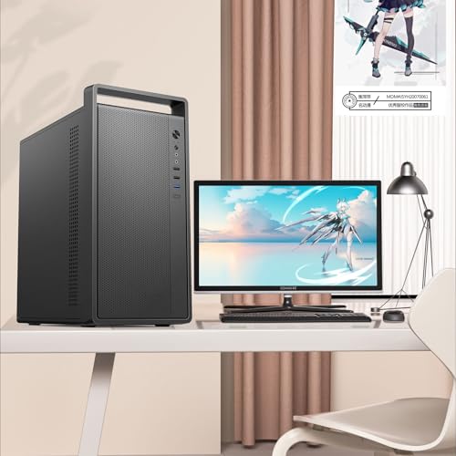 MAQUYマイクロATX PCケース ハンドル付き 0.7mmスチール製 ポータブルデザイン 最大260mmグラフィックボード対応 ATX電源ユニット対応 120mmリアファン標準装備 ミニタワー デスクトップ用 ブラック(31.5*18.5*35cm)の詳細・まとめ 画像