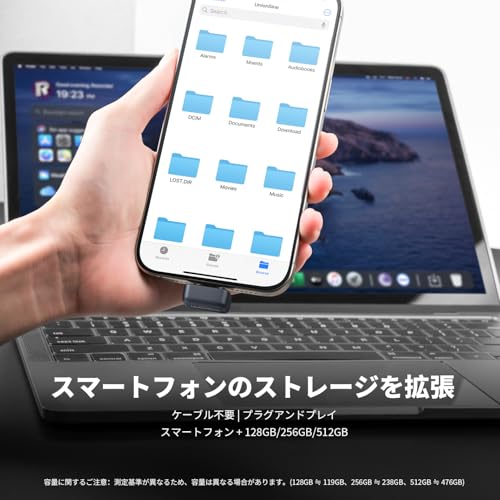 UnionSine SSD 外付け 128GB USB 3.2 Type-C ソリッドステート フラッシュドライブ 最大転送速度450MB/秒 iPhone 15/16/17シリーズ/Android/ノートパソコン/タブレット/テレビ録画/カーオーディオ用超小型USB Cメモリ タイプcの特徴・詳細 画像