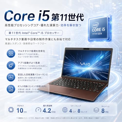 【整備済み品】バイオノートパソコン VJPJ21第11世代Core i5-1135G7 12.5型 約887g超軽量ノートPCの詳細・まとめ 画像