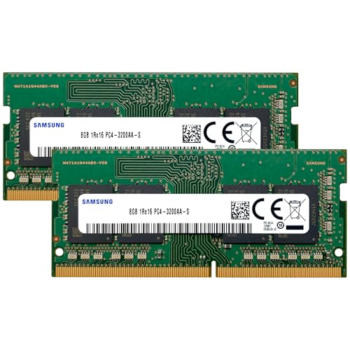 Samsung 16GB (2x8GB) DDR4 3200MHz PC4-25600 (PC4-3200AA) CL22 SODIMM 1Rx16 シングルランク 1.2V 260ピン ノートパソコン、ノートブックRAMメモリ 1