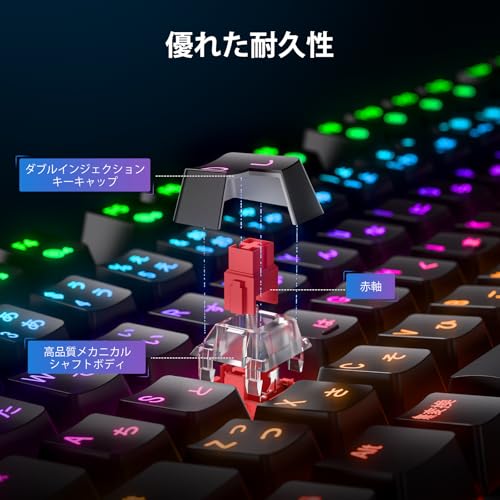 iClever ゲーミングキーボード テンキーレス 赤軸 メカニカル キーボード 日本語配列 有線 91キー 80%サイズ カスタマイズ 24種類 バックライト ゲーム/オフィス用 パソコンキーボード Windows対応 G06 (ブラック)の詳細・まとめ 画像