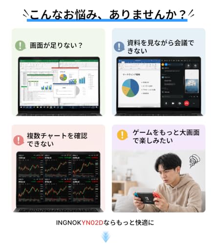 Ingnok モバイルモニター 15.6インチ FHD USB-C ノートPC セカンド画面の詳細・まとめ 画像