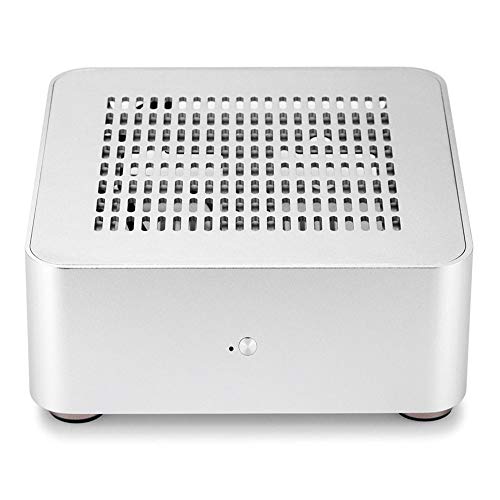 RGEEK PCケース デスクトップ すべてのアルミニウム コンピュータの小型PCケース (80MM, 銀(穴を開ける)の外観・全体像 画像