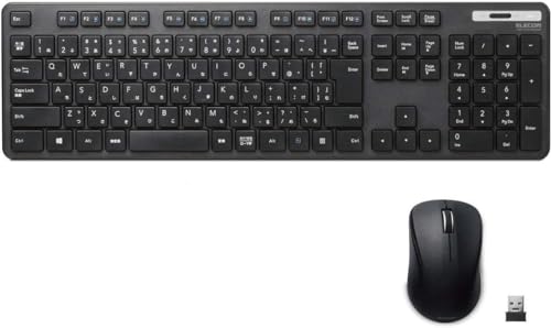 エレコム ワイヤレスキーボード マウスセット メンブレン 薄型 フルキーボード ブラック TK-FDM110MBKの外観・全体像 画像