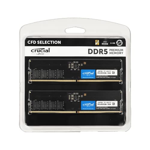 CFD販売 デスクトップPC用メモリ DDR5-4800 (PC5-38400) 32GB×2枚 (64GB) 相性保証 無期限保証 Crucial by Micron W5U4800CM-32GS 1