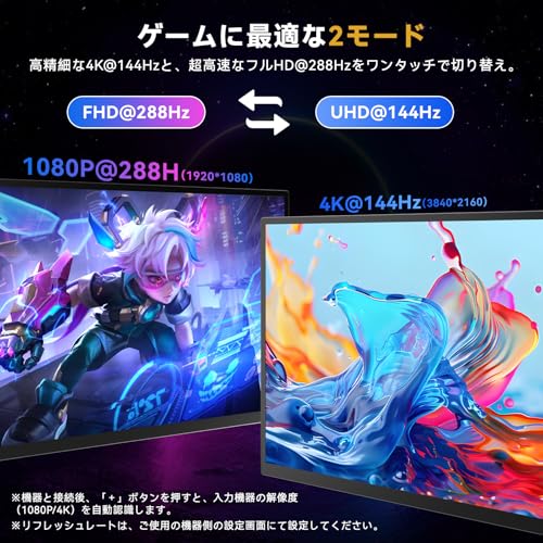 モバイルモニター 4K 27インチ 288Hz UPERFECT QLED 100%sRGB ゲーミング 自立型 UMax 27 Switchesの特徴・詳細 画像