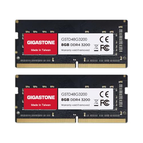【メモリ ノートパソコン専用 DDR4】GIGASTONE 8GBx2枚 (16GB Kit) DDR4 3200MHz (2933MHz or 2666MHz) PC4-25600 (PC4-23400/21300) CL22 1.2V SODIMM 260 ピン アンバッファード 非 ECC ノートパソコン用メモリモジュールアップグレードの外観・全体像 画像