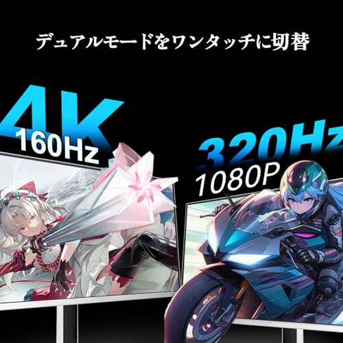 【Amazon.co.jp限定】INNOCN MiniLED 4k モニター 32インチ ゲーミングモニター 4K@160Hz/フルHD@320Hz切り替え デュアルモニター ホワイト 0.5ms MPCS 非光沢 広色域 無輝点保証対応 (QD量子ドット/HDR1000/HDMI 2.1×2/DP 1.4×2/USBハブ/Type-C 給電/VESA対応/スピーカー/高さ調整) GA32V1Mの詳細・まとめ 画像