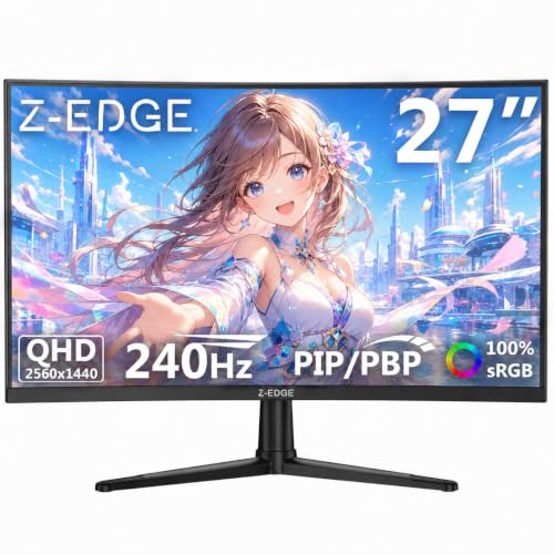 Z Z-Edge 27インチ 曲面ゲーミングモニター WQHD(2560✕1440) 240Hz VA 1ms HDR FreeSync UG27PX 1