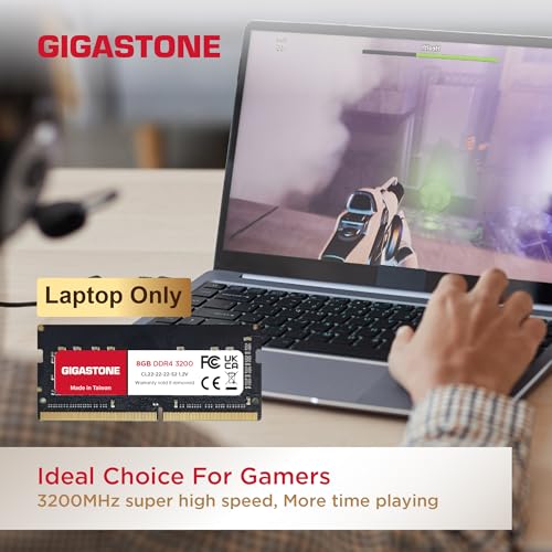 【メモリ ノートパソコン専用 DDR4】GIGASTONE 8GBx2枚 (16GB Kit) DDR4 3200MHz (2933MHz or 2666MHz) PC4-25600 (PC4-23400/21300) CL22 1.2V SODIMM 260 ピン アンバッファード 非 ECC ノートパソコン用メモリモジュールアップグレードの特徴・詳細 画像