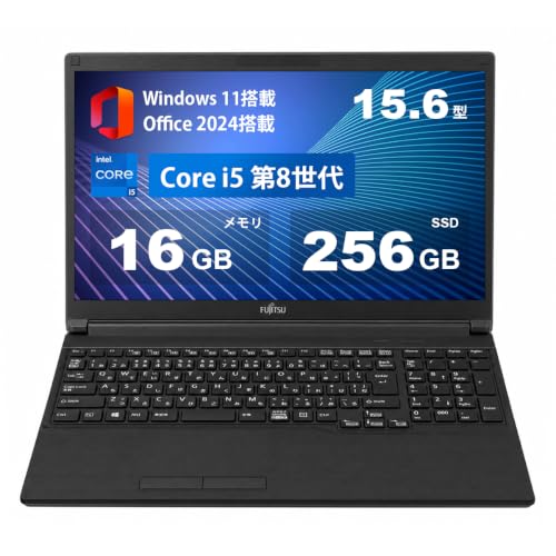 【整備済み品】富士通ノートパソコンLifeBook A579 Corei5-8265U搭載15.6型ノートpc Office 2024の外観・全体像 画像