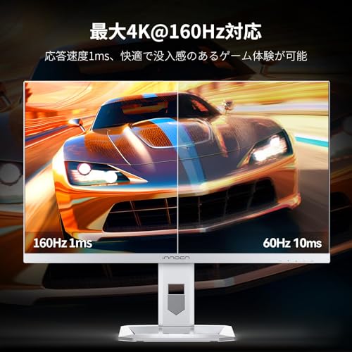 INNOCN 27M2V 27インチ ゲーミングモニター 4K ミニLED モニター 160Hz/144Hz, 1ms応答速度 HDR1000 QD 量子ドット(無輝点保証対応), HDMI2.1/DP1.4/USB Type-C 90W/USB 3.0/USBA(USBハブ対応), スピーカー内蔵,高さ/左右/回転調整, 銀(2304分割)AMD FreeSync™ Premiumの特徴・詳細 画像
