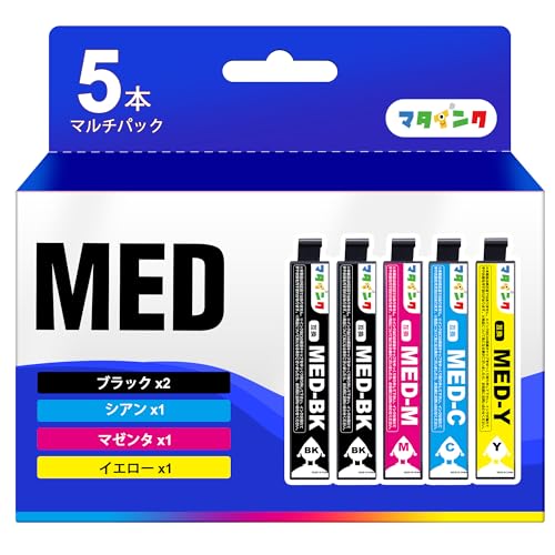 マタインク MED-4CL メダマヤキ インク EW-056A EW-456A エプソン用 インク めだまやき 互換インクカートリッジ Epson対応 目玉焼き 大容量タイプ 4色セット + MED-BK 合計5本セット 対応機種:EW-456A EW-056A プリンターの外観・全体像 画像