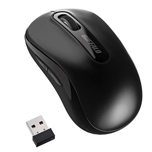 バッファロー マウス ワイヤレス 5ボタン 最大584日使用可能 BlueLED ブラック BSMBW315BKの外観・全体像 画像