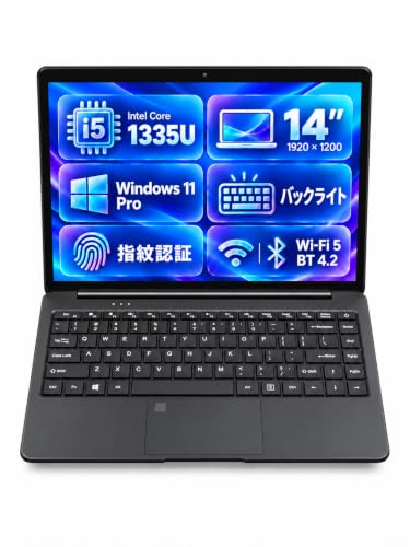 TVEPGZD X5 ノートパソコン 14.1インチ Core i5-1335U メモリ 16GB SSD 512GB 1920×1200 60Hz Windows 11 Pro搭載 軽量1.6kg 薄型 PC ビジネス オフィス 在宅勤務 学生 テレワーク 持ち運びの外観・全体像 画像