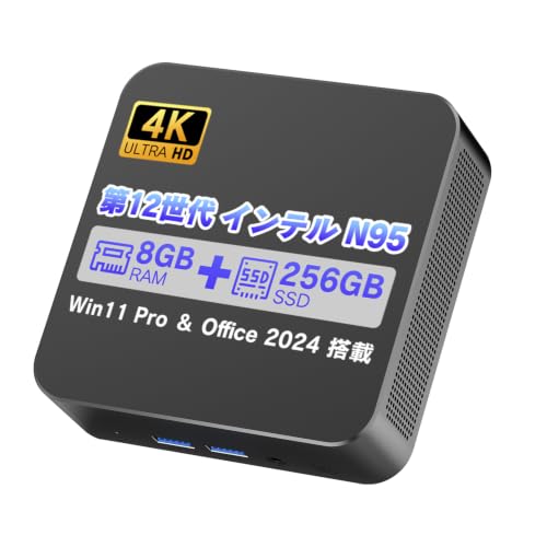 Wingame ミニPC Intel N95 Win11 Pro Office2024 4K 3画面出力 WiFi6 8GB+256GB 超小型の外観・全体像 画像