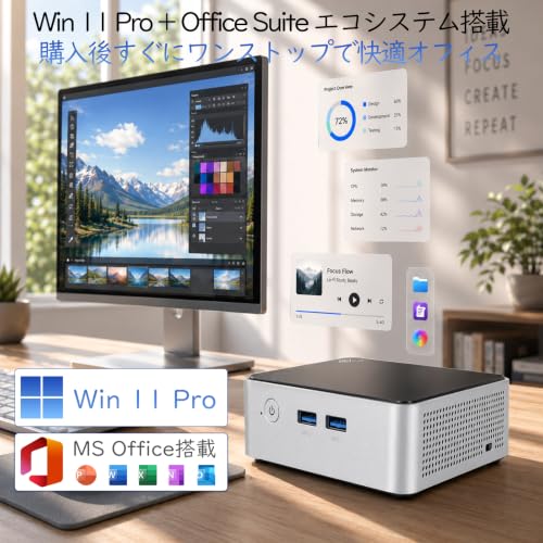 Moxalc Mini PC Windows 11 Pro MS Office 2024 パソコン 小型PC Pentium Gold 5405U搭載の特徴・詳細 画像